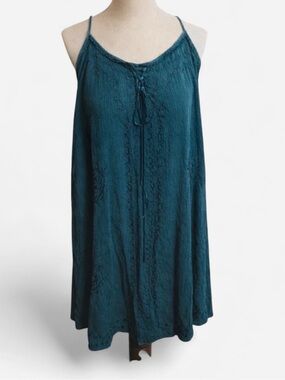 EARTHBOUND Teal Midi Slip Dress